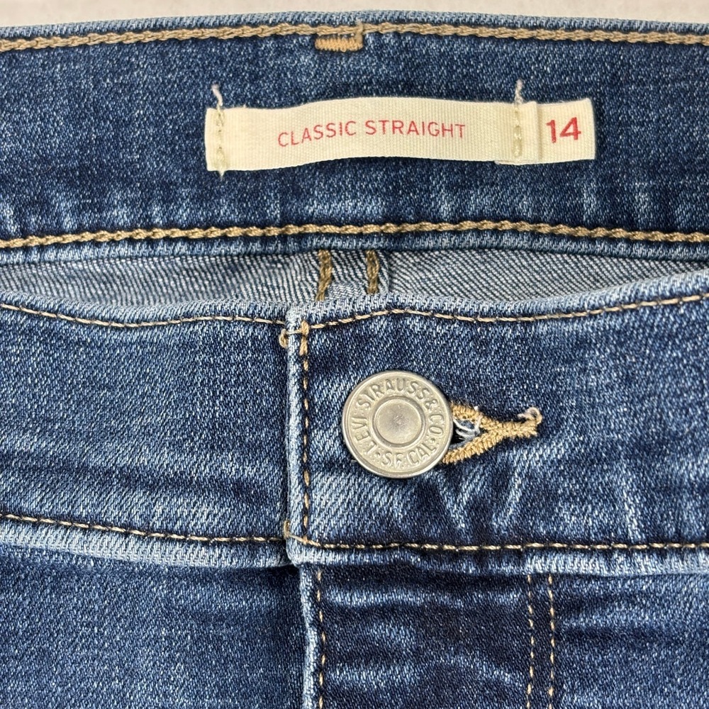 Levi's Classic Straight Jeans 14S W32 L28 Mid‎ Rise Denim - Picture 4 of 12